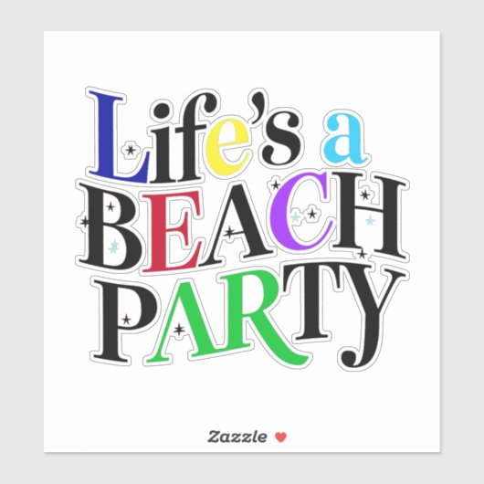 BEACH PARTIJ STICKER (Vel)