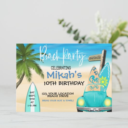 BEACH PARTIJ, TEEN BIRTHDAY, SWIM PARTIJ (Staand voorkant)