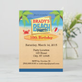 Beach Party 5" x 7" Uitnodigingen (Staand voorkant)
