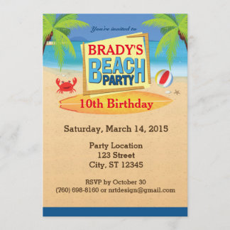 Beach Party 5" x 7" Uitnodigingen
