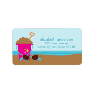 Beach Party Adresetiketten Etiket