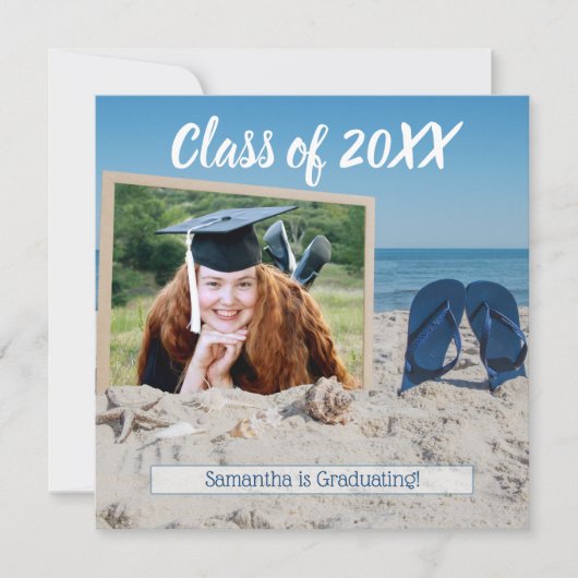 Beach Party Afstuderen Foto Kaart (Voorkant)