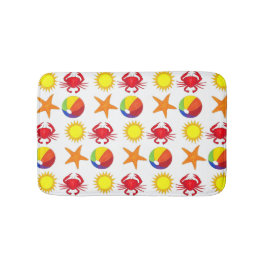 Beach Party Beachball Sun Crab Starfish Seashore Badmat