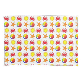 Beach Party Beachball Sun Crab Starfish Seashore Kussensloop