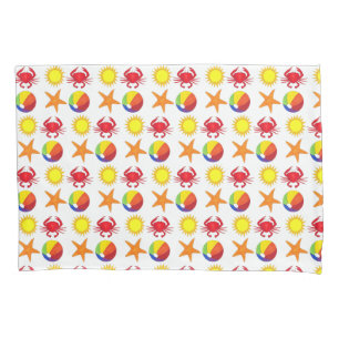 Beach Party Beachball Sun Crab Starfish Seashore Kussensloop