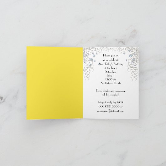 Beach Party Bedankkaart (Binnen)