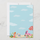 Beach Party bewerkbare verjaardagsuitnodiging Kaart (Achterkant)