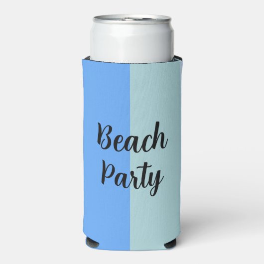 Beach Party, Blue Stripes Seltzer Blikjeskoeler (Seltzer Voorkant)
