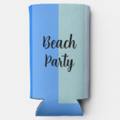 Beach Party, Blue Stripes Seltzer Blikjeskoeler (Achterkant)
