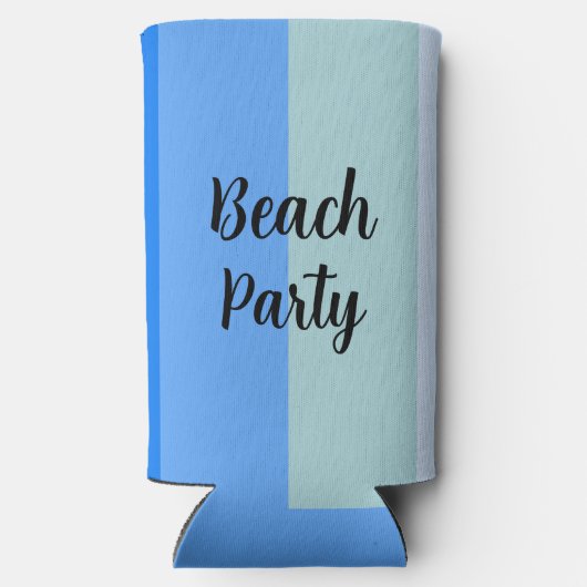 Beach Party, Blue Stripes Seltzer Blikjeskoeler (Achterkant)