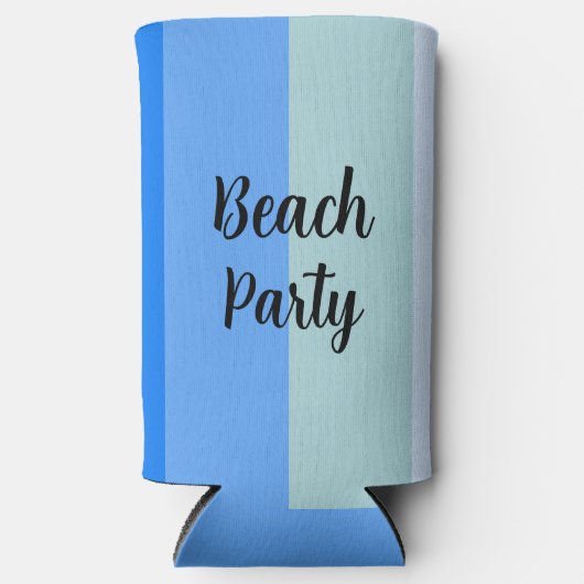 Beach Party, Blue Stripes Seltzer Blikjeskoeler (Voorkant)
