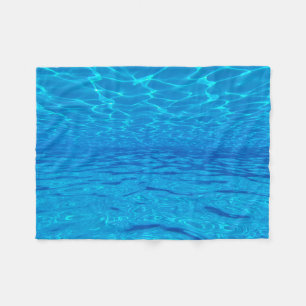 Beach party blues sun sea water pool pop color fleece deken