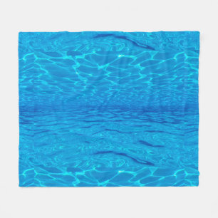 Beach party blues sun sea water pool pop color fleece deken