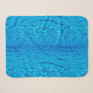 Beach party blues sun sea water pool pop color sherpa deken