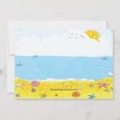 Beach Party Boy Swimming Birthday Invitation Kaart (Achterkant)