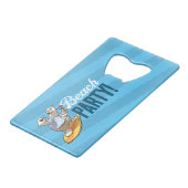 Beach Party Cool Surfen Polar Beer met Cocktail Creditkaart Flessenopener (Voorkant Gekanteld)