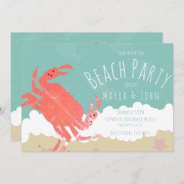 Beach Party Crab Sand Ocean Waves Kaart