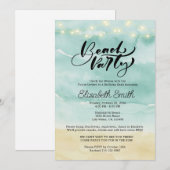 Beach Party Digitale Uitnodiging Kaart (Voorkant / Achterkant)