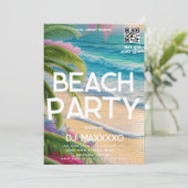 Beach Party Event Bar Tropical Club Flyer Kaart (Staand voorkant)