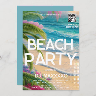 Beach Party Event Bar Tropical Club Flyer Kaart