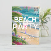 Beach Party Event Bar Tropical Club Flyer Kaart (Staand voorkant)