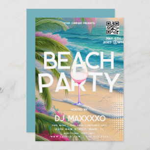 Beach Party Event Bar Tropical Club Flyer Kaart
