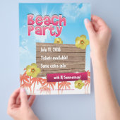 Beach Party-flyer - eenzijdig, volledig aanpasbaar Flyer (Hand)