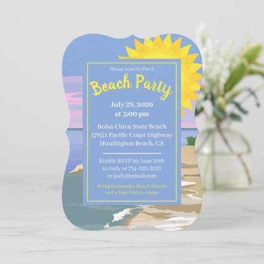 Beach Party Fun Kaart (Staand voorkant)