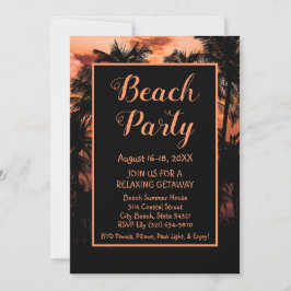 Beach Party Getaway Vakantie uitnodiging