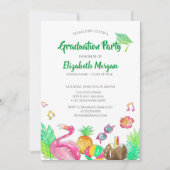 Beach Party Groene Glitter Afstudeerder Pet, Afstu Kaart (Voorkant)