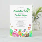 Beach Party Groene Glitter Afstudeerder Pet, Afstu Kaart (Staand voorkant)