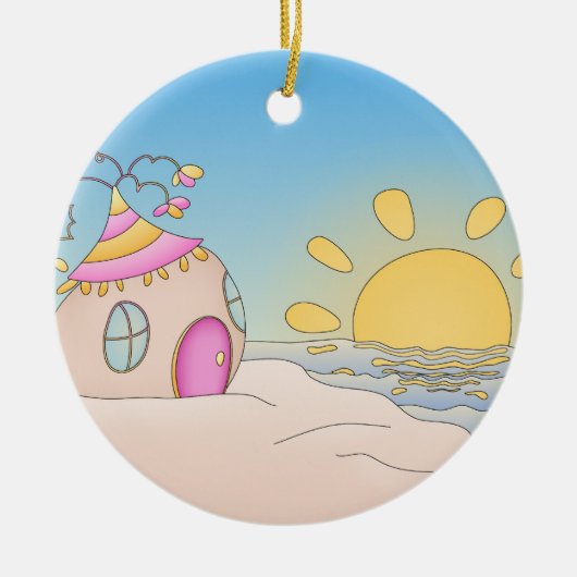 Beach Party House Keramisch Ornament (Voorkant)