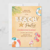Beach Party Invitation Beach Verjaardag BBQ Zomer Kaart (Voorkant)