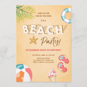 Beach Party Invitation Beach Verjaardag BBQ Zomer Kaart