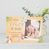 Beach Party Invitation Beach Verjaardag BBQ Zomer Kaart (Staand voorkant)