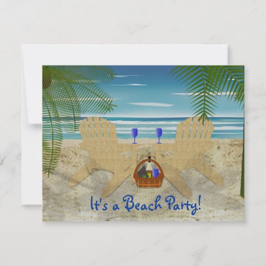 Beach Party Invitation Sjabloon Kaart (Voorkant)