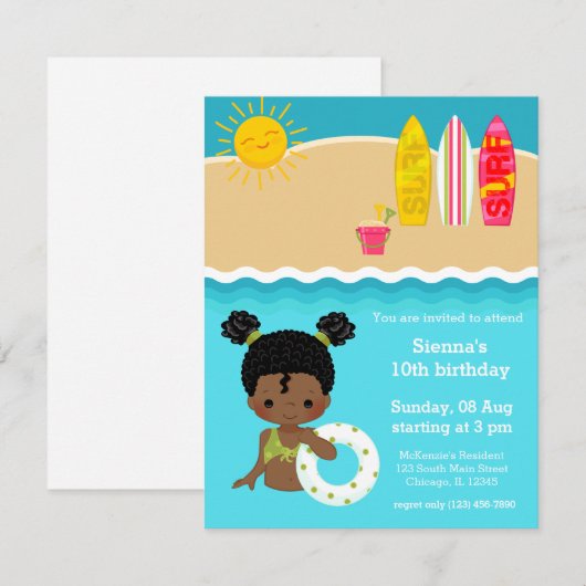 Beach party kaart (Voorkant / Achterkant)