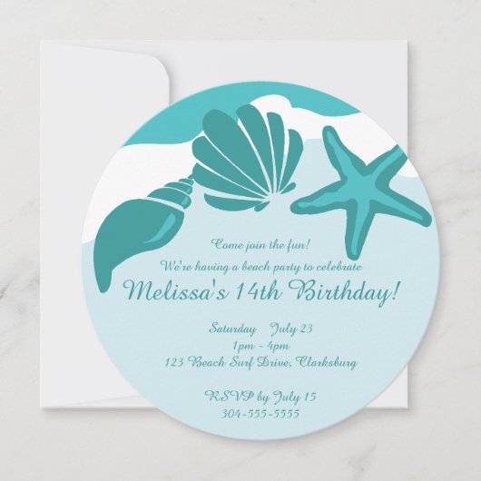 Beach Party Kaart (Voorkant)