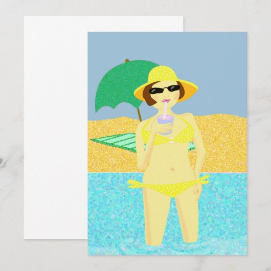 Beach party kaart (Voorkant / Achterkant)