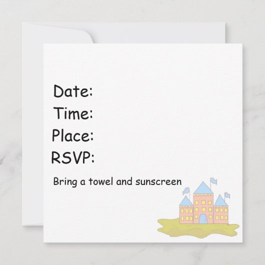 Beach Party Kaart (Achterkant)