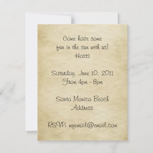 Beach Party Kaart (Achterkant)