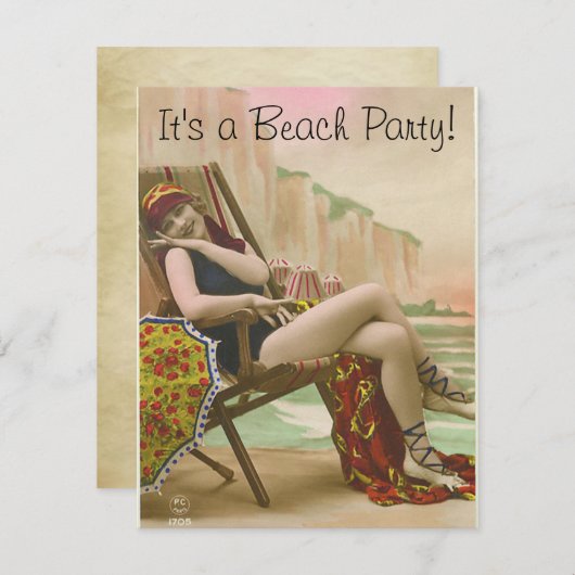 Beach Party Kaart (Voorkant / Achterkant)