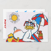 Beach Party nodigt uit Kaart (Voorkant / Achterkant)