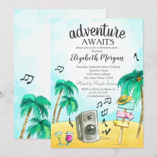 Beach Party Palms Kaart (Voorkant / Achterkant)