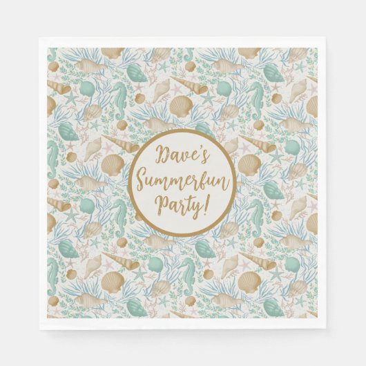 Beach Party Paper Napkins, Standard Luncheon Servet (Voorkant)