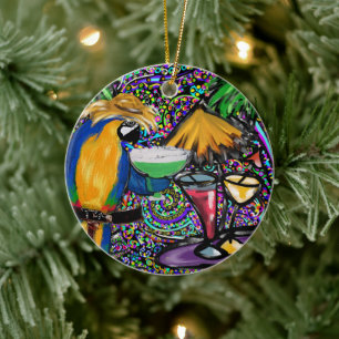 Beach Party Parrot Keramisch Ornament