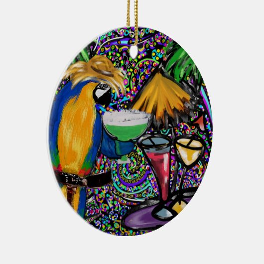 Beach Party Parrot Keramisch Ornament (Rechts)