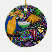 Beach Party Parrot Keramisch Ornament (Voorkant)