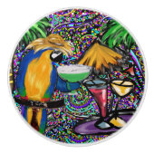 Beach Party Parrot Keramische Knop (Voorkant)