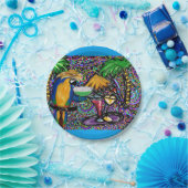 Beach Party Parrot Papieren Bordje (Feest)